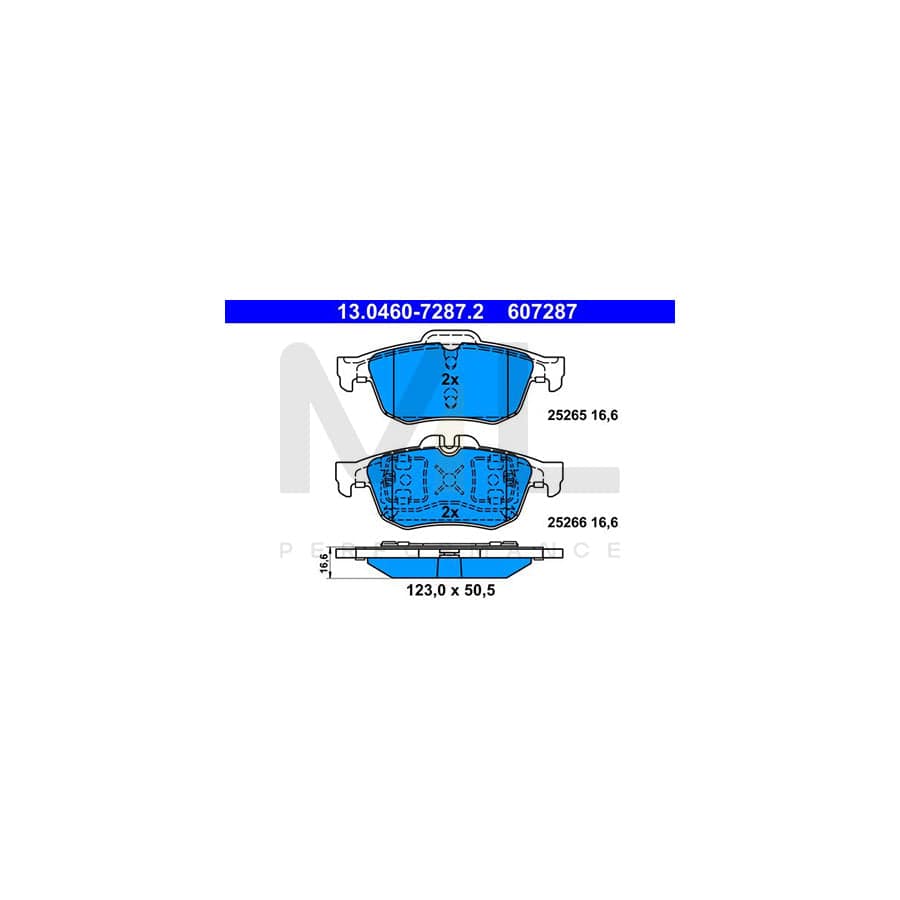 ATE 13.0460-7287.2 Brake pad set for RENAULT Latitude excl. wear warning contact, prepared for wear indicator | ML Performance Car Parts