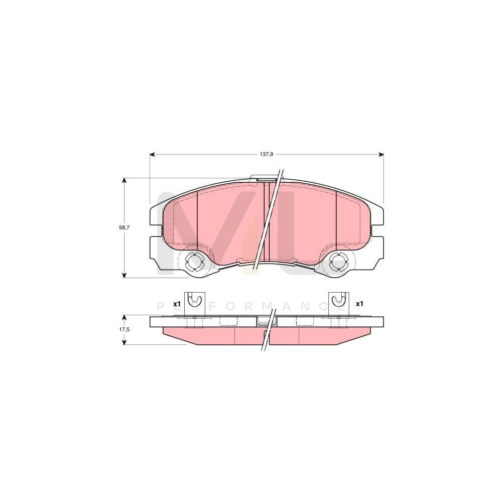 TRW Gdb1436 Brake Pad Set Not Prepared For Wear Indicator | ML Performance Car Parts