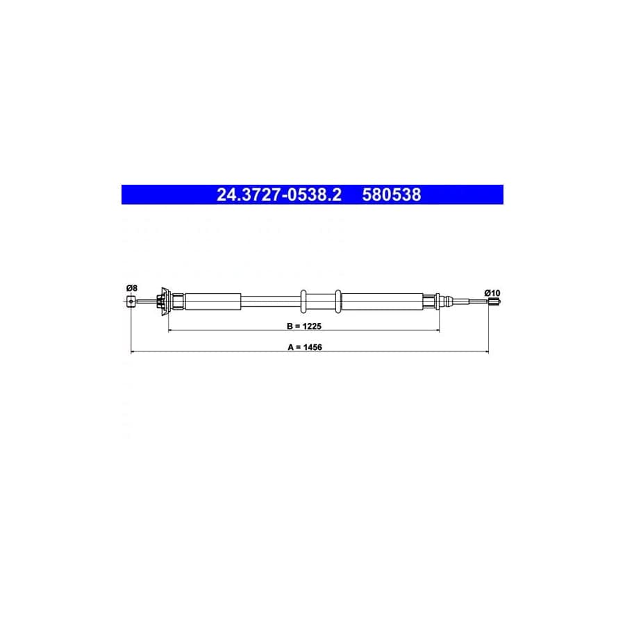 ATE 24.3727-0538.2 Hand Brake Cable For Fiat Punto Ii Hatchback (188)