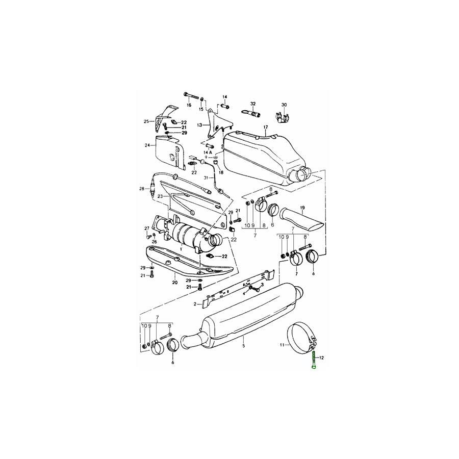 Genuine Porsche Exhaust Strap Screw Porsche 964 | ML Performance UK Car Parts