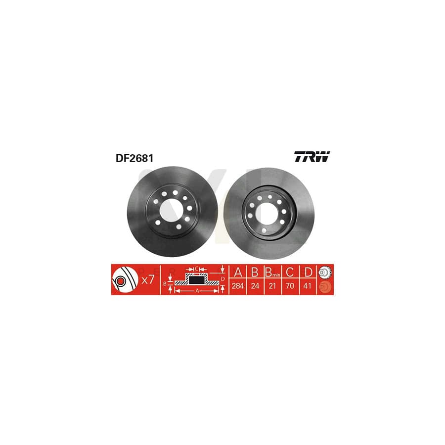 TRW DF2681 Brake Disc Vented, Painted | ML Performance Car Parts