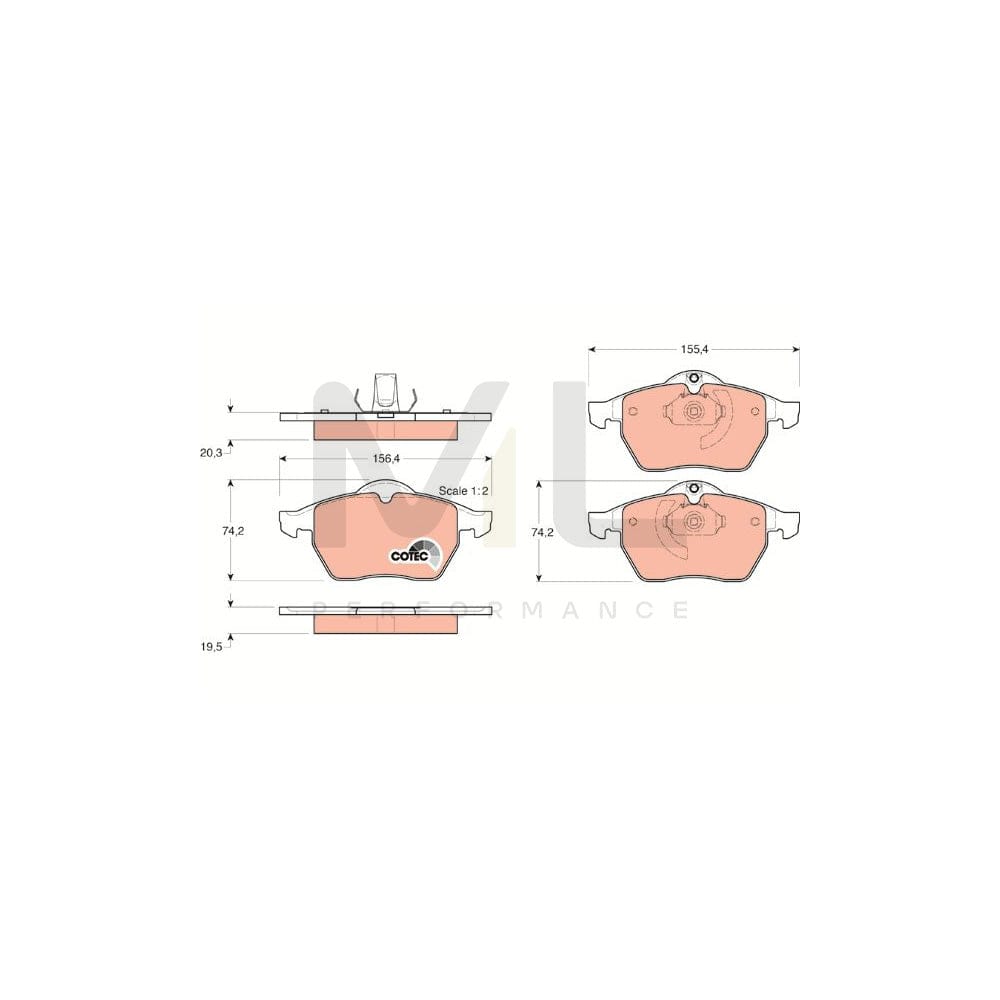 TRW Cotec Gdb1271 Brake Pad Set Prepared For Wear Indicator | ML Performance Car Parts