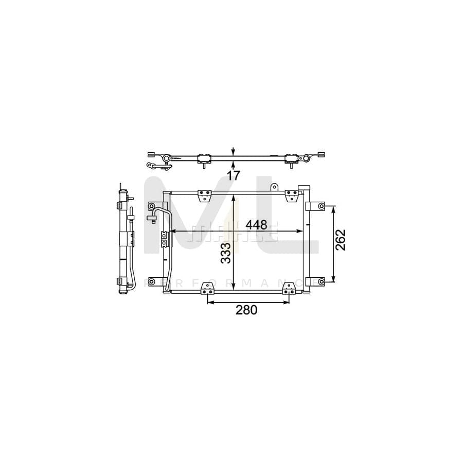 MAHLE ORIGINAL AC 472 000S Air conditioning condenser for SUZUKI GRAND VITARA with seal ring, without dryer | ML Performance Car Parts