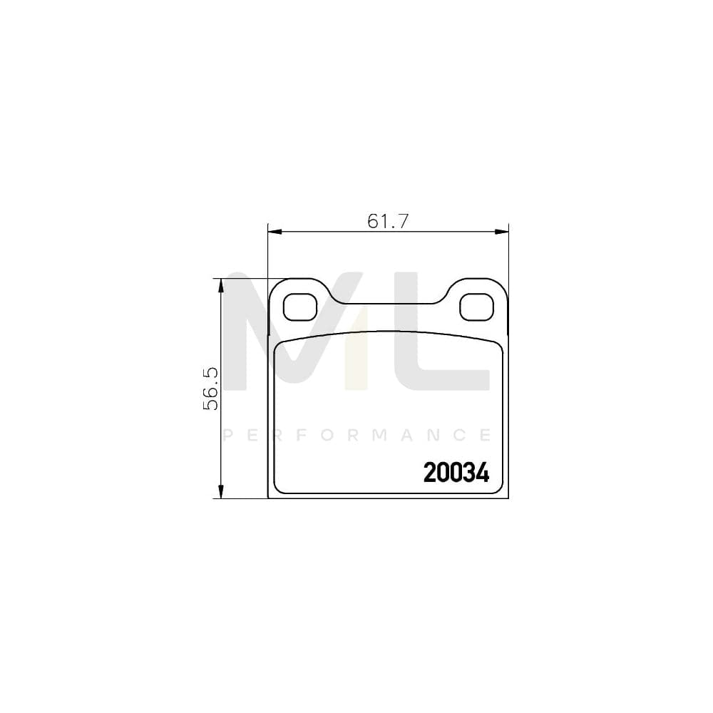 Hella 8DB 355 007-021 Brake Pad Set Not Prepared For Wear Indicator | ML Performance Car Parts