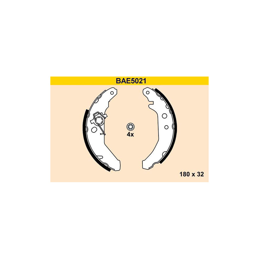 Barum BAE5021 Brake Shoe Set For Ford Fiesta Mk3 Hatchback (Gfj)