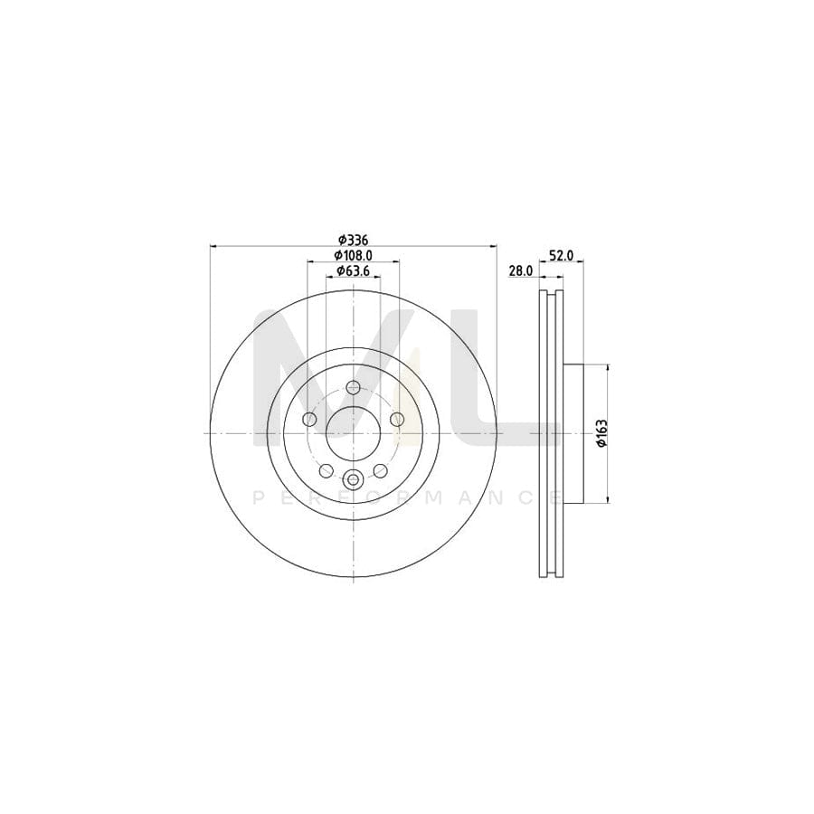 HELLA PRO 8DD 355 119-131 Brake Disc Internally Vented, Coated, without wheel hub, without wheel studs | ML Performance Car Parts