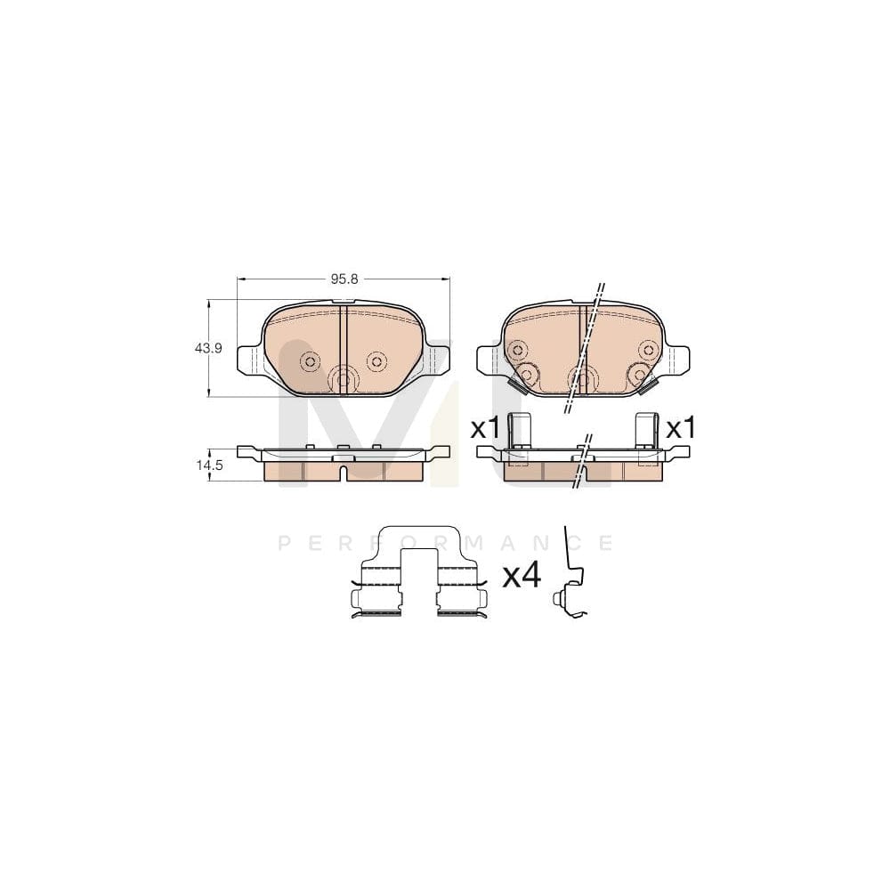 TRW Gdb1950 Brake Pad Set For Fiat Panda Iii Hatchback (312, 319) With Accessories | ML Performance Car Parts