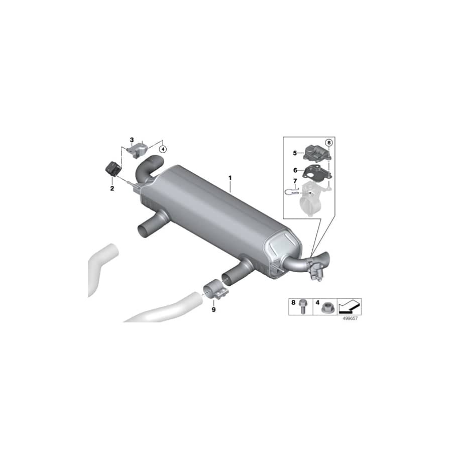 Genuine BMW 18308744801 G16 Rear Muffler With Exhaust Flap (Inc. 840i & 840iX) | ML Performance UK Car Parts