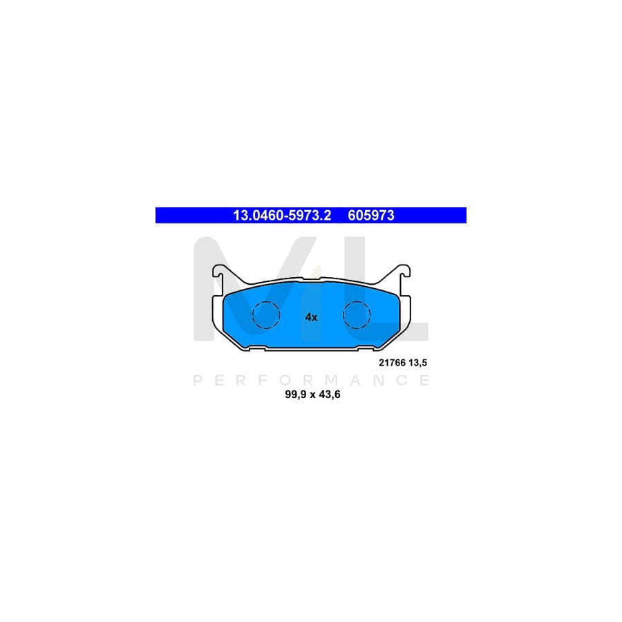 ATE 13.0460-5973.2 Brake pad set excl. wear warning contact, not prepared for wear indicator | ML Performance Car Parts