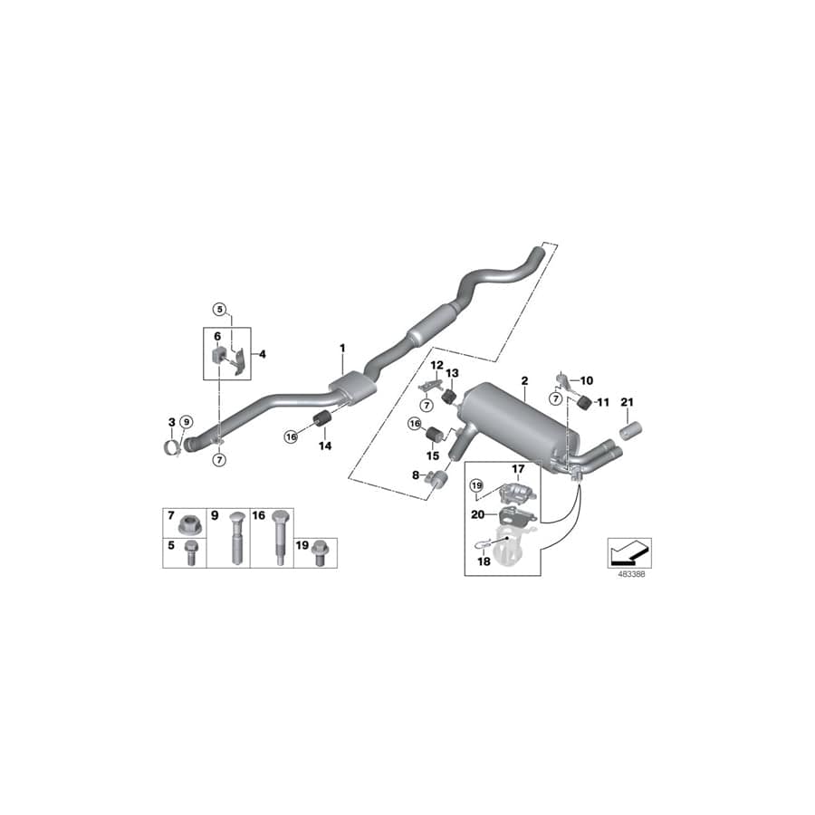 Genuine BMW 18308689369 F23 F22 Rp-Catalytic Conv. With Center Muffler (Inc. 230iX) | ML Performance UK Car Parts