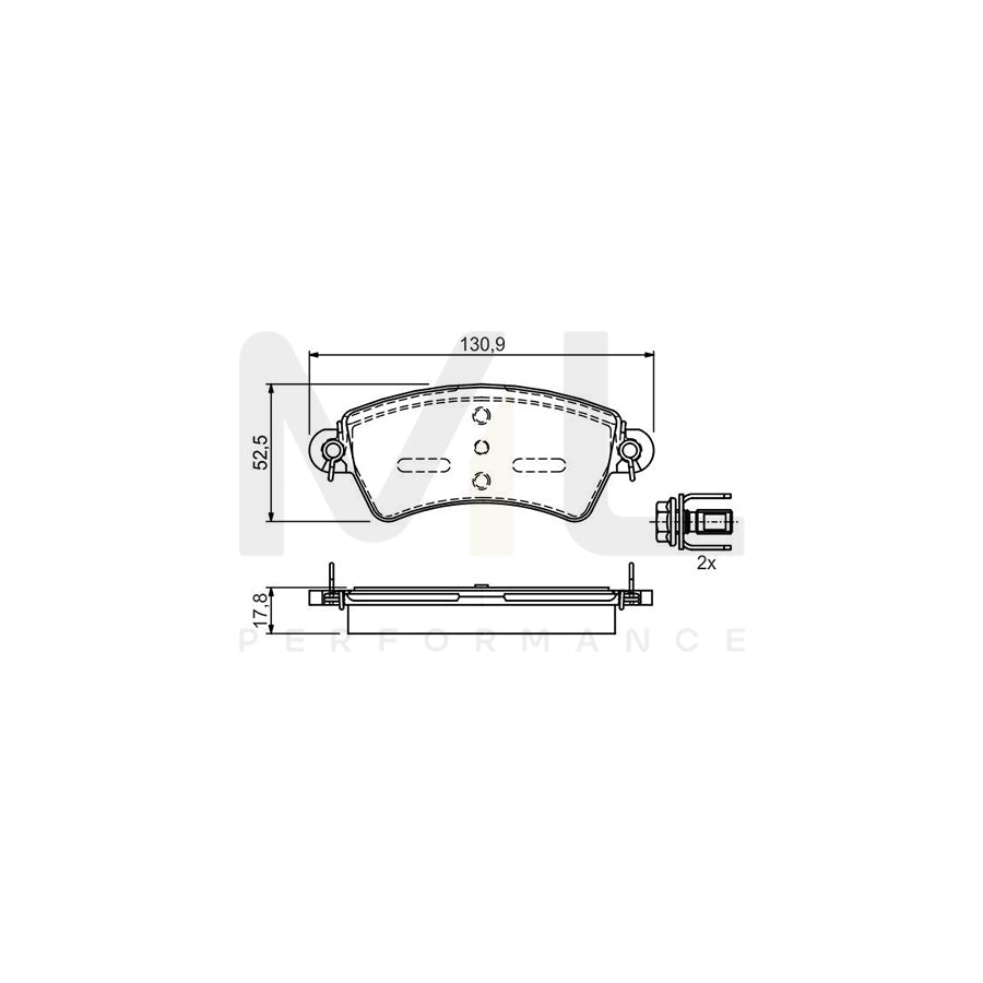 Bosch 0986424529 Brake Pad Set Front Axle, Rear Axle, With Mounting Manual BP283 | ML Performance Car Parts