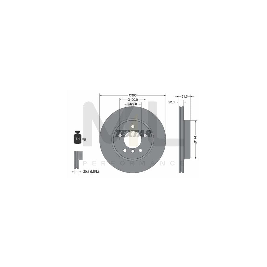 TEXTAR 92097200 Brake Disc Internally Vented, without wheel hub, without wheel studs | ML Performance Car Parts