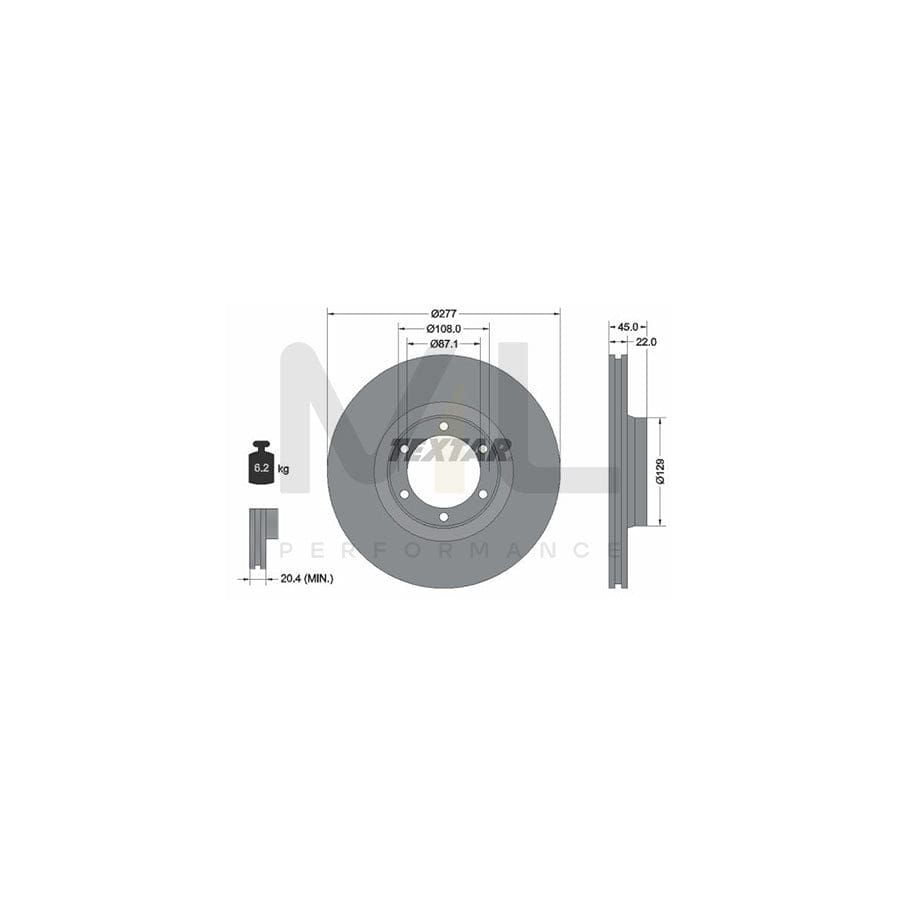 TEXTAR 92074600 Brake Disc Internally Vented, without wheel hub, without wheel studs | ML Performance Car Parts