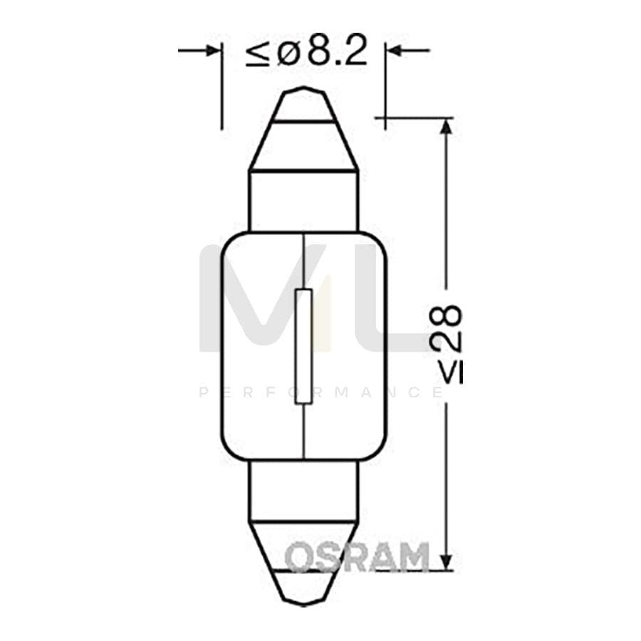 OSRAM ORIGINAL 6430 Bulb, interior light Socket Bulb, 24V, 3W | ML Performance Car Parts