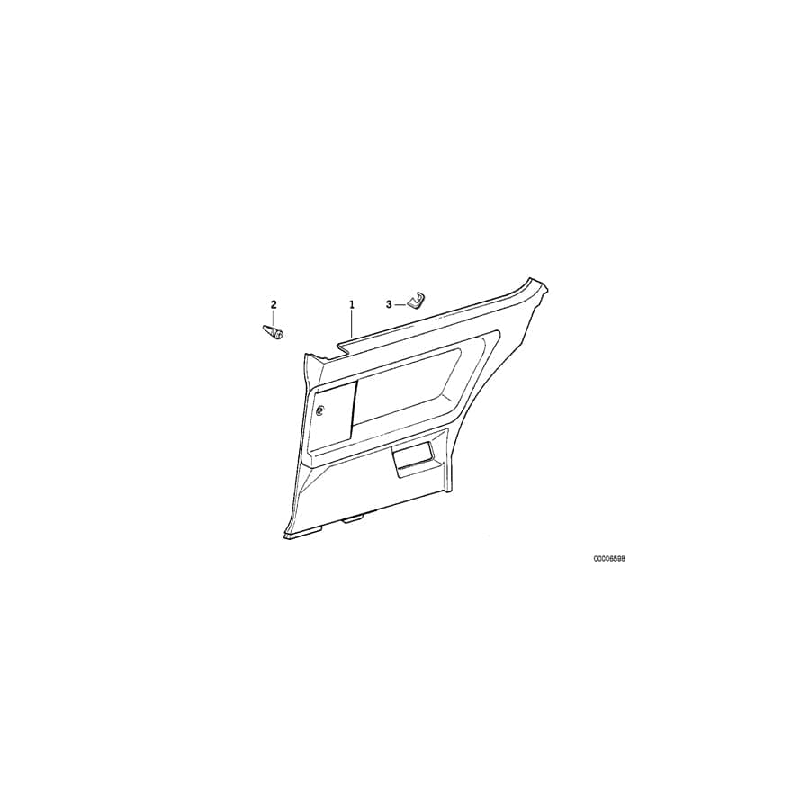 Genuine BMW 51438168009 E36 Lateral Trim Panel Rear Left 0383 ANTHRAZIT (Inc. 316i, 318is & 320i) | ML Performance UK Car Parts