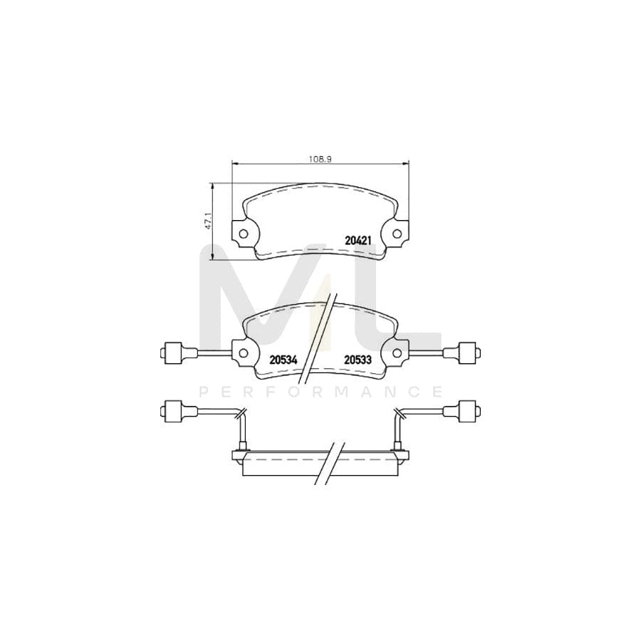 TEXTAR 2042103 Brake pad set with acoustic wear warning | ML Performance Car Parts