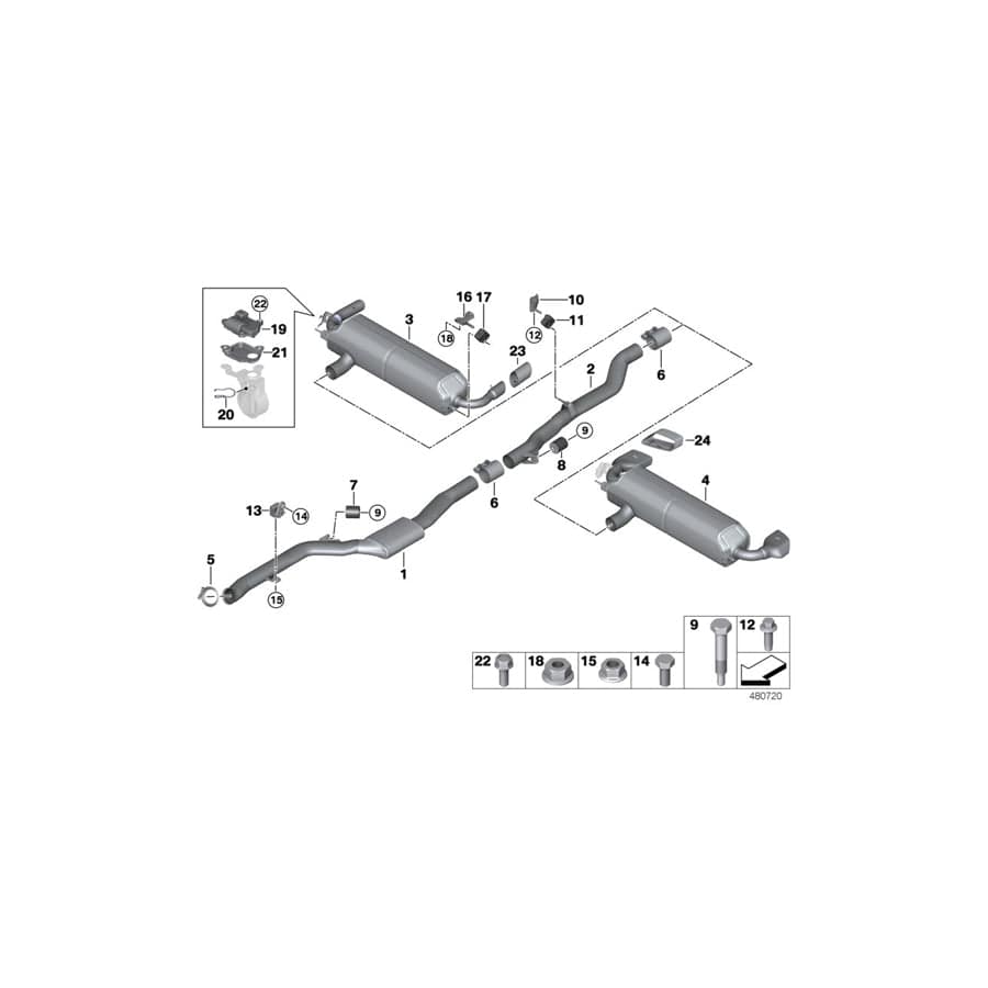 Genuine BMW 18308687662 G30 Intermediate Pipe (Inc. 520i, 530i & 530iX) | ML Performance UK Car Parts