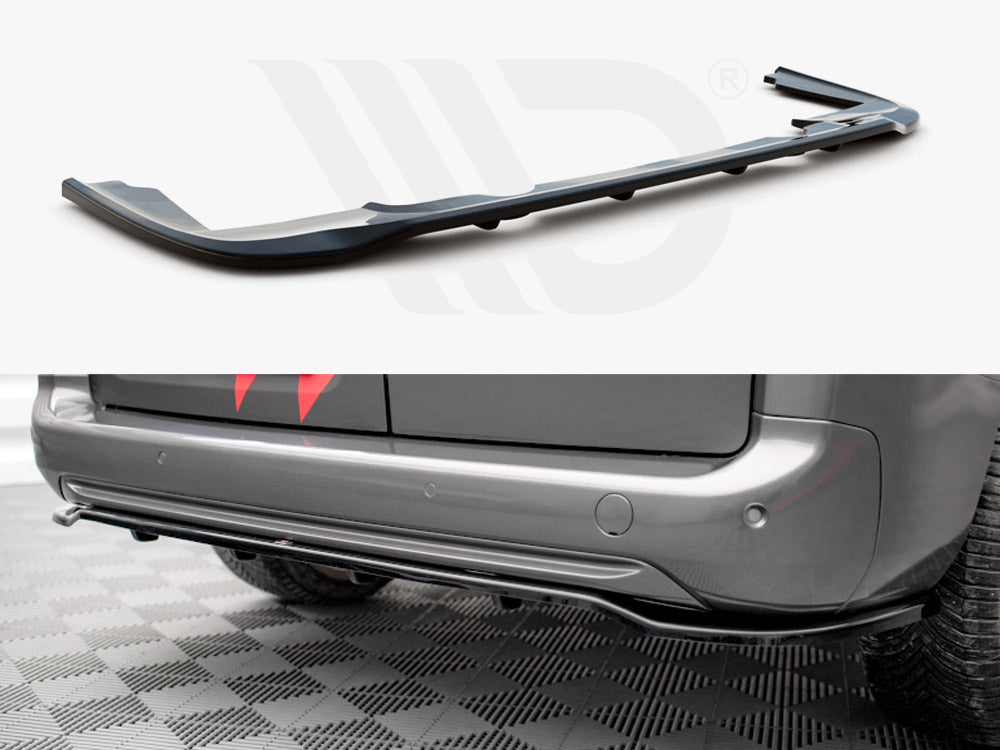 Maxton Design PE-PA-3-RD1T+RD2T Central Rear Splitter (vertical Bars) Peugeot Partner MK3 (2018-) | ML Performance UK Car Parts