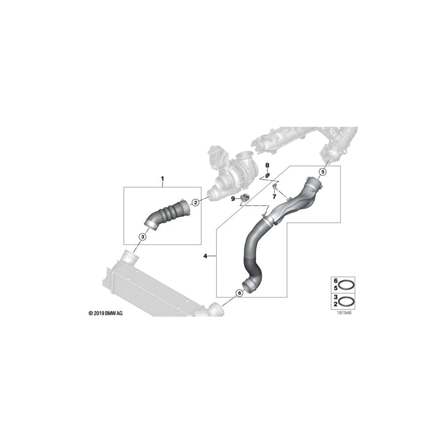 Genuine BMW 11617800344 E93 E93 Charge Air Line (Inc. 330d & 325d) | ML Performance UK Car Parts