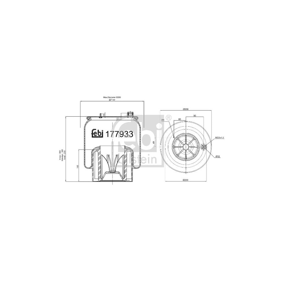 Febi Bilstein 177933 Boot, Air Suspension