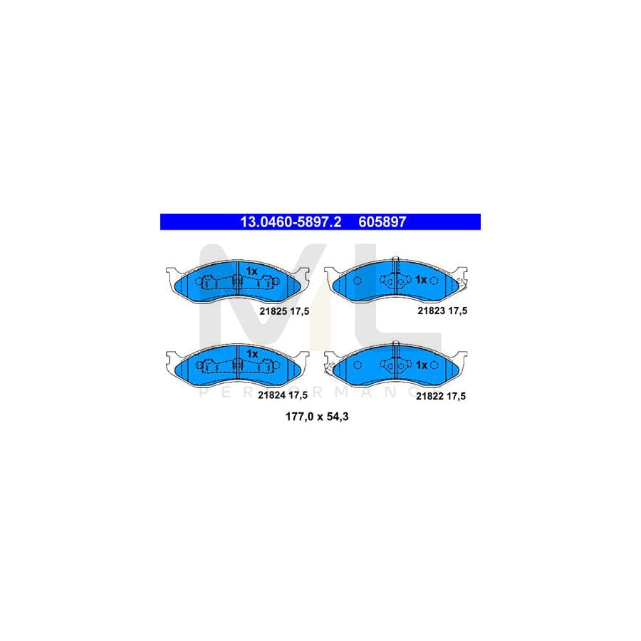 ATE 13.0460-5897.2 Brake pad set with acoustic wear warning | ML Performance Car Parts