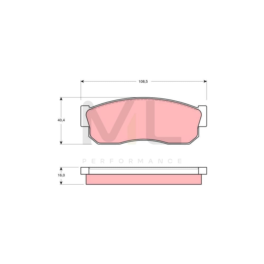 TRW Gdb288 Brake Pad Set Not Prepared For Wear Indicator | ML Performance Car Parts