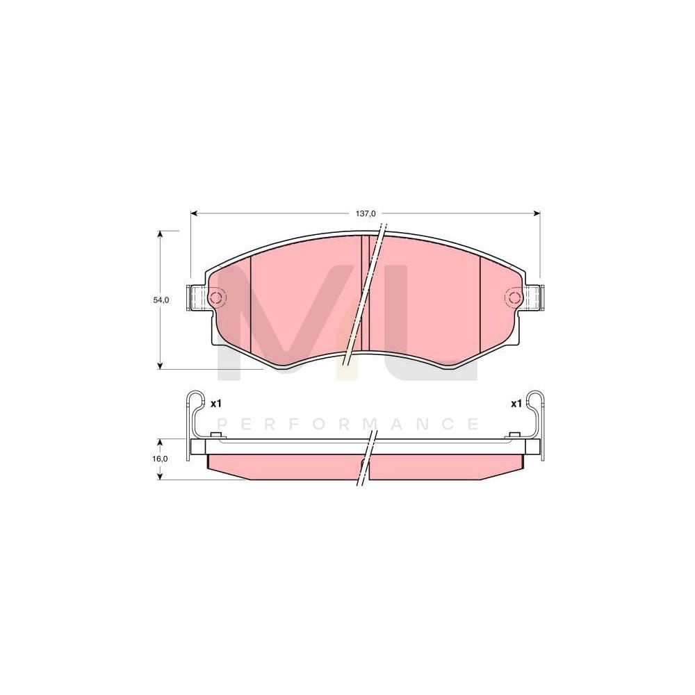 TRW Gdb3101 Brake Pad Set For Nissan Prairie Pro (M11) With Acoustic Wear Warning | ML Performance Car Parts