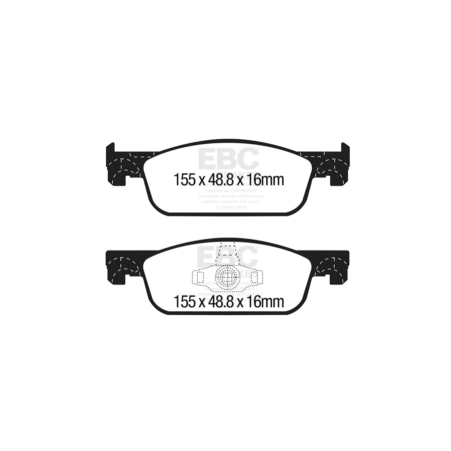 EBC PD11KF1354 Dacia Lada Renault Greenstuff Front Brake Pad & GD Disc Kit 2 | ML Performance UK Car Parts