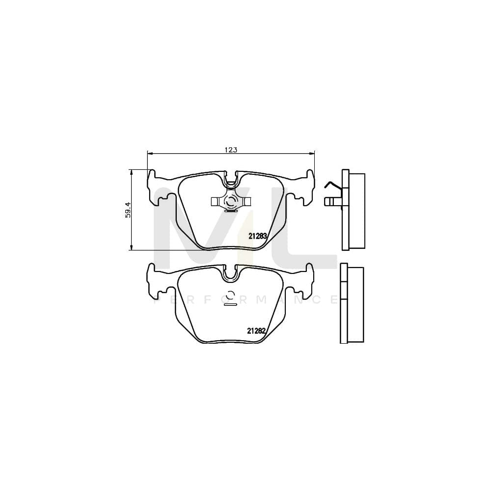 Hella 8DB 355 008-121 Brake Pad Set Prepared For Wear Indicator | ML Performance Car Parts