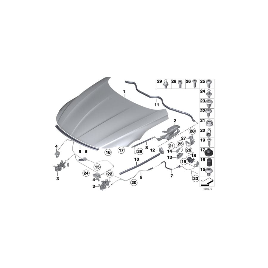 Genuine BMW 41007325859 E89 Left Engine Hood Hinge (Inc. Z4) | ML Performance UK Car Parts