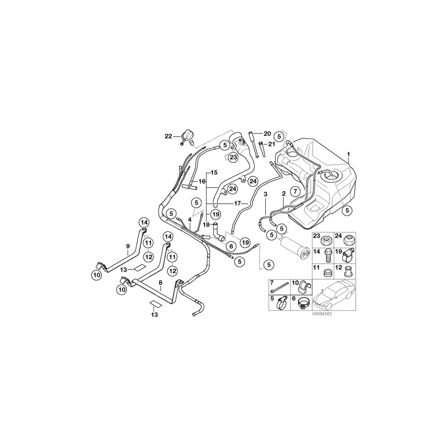 Genuine BMW 16117175074 E53 Fuel Pipes Set US (Inc. X5) | ML Performance UK Car Parts