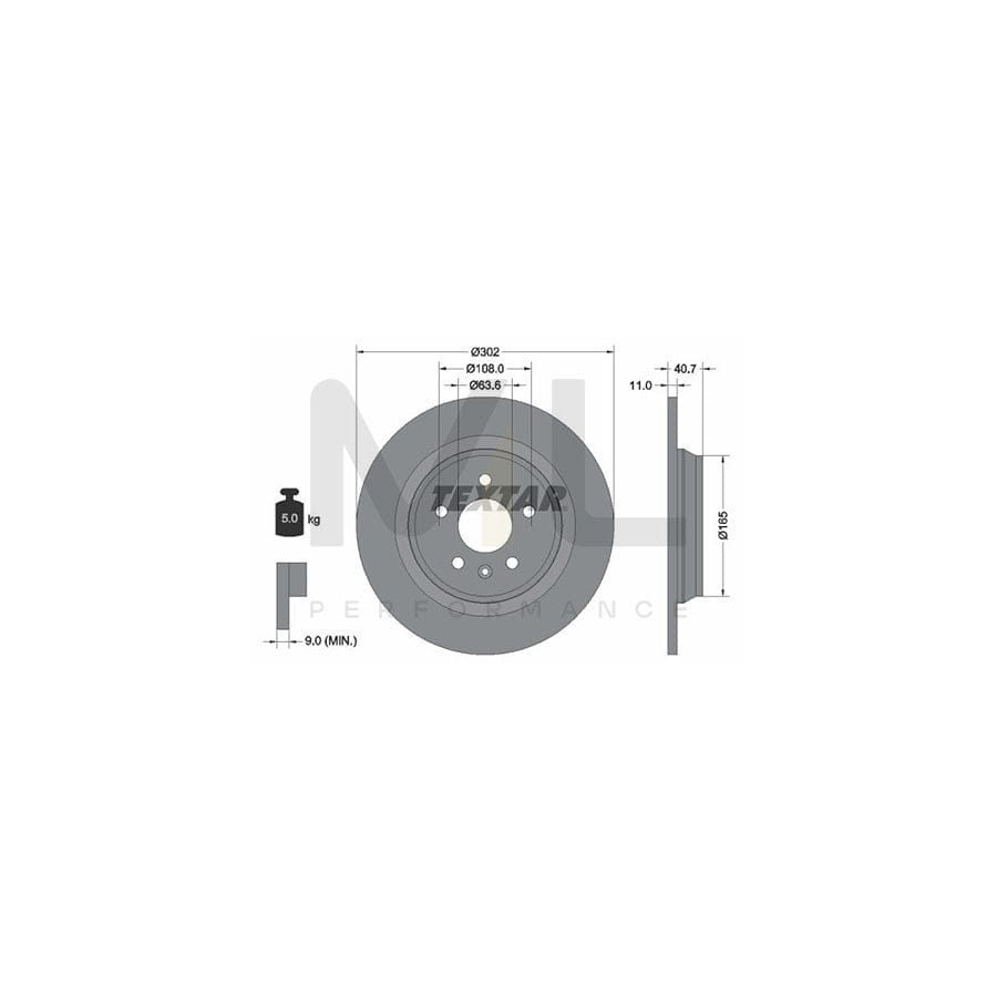 TEXTAR PRO 92162903 Brake Disc Solid, Coated, without wheel hub, without wheel studs | ML Performance Car Parts