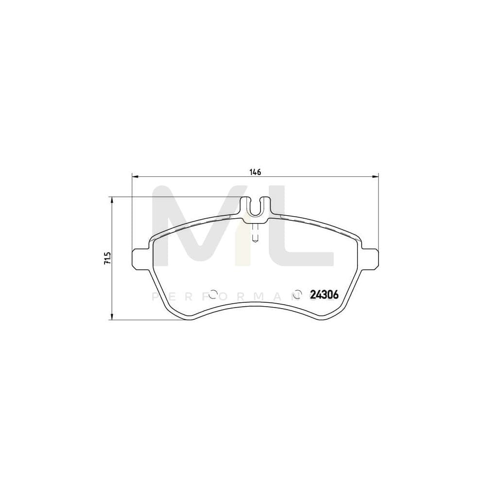 Brembo P 50 071 Brake Pad Set Directional Brake Pads, Prepared For Wear Indicator, With Brake Caliper Screws | ML Performance Car Parts