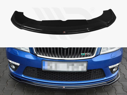 Maxton Design SK-OC-2F-RS-FD2T Front Splitter V.2 Skoda Octavia MK2 Vrs Facelift (2008-2013) | ML Performance UK Car Parts