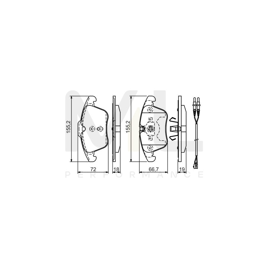 Bosch 0986Tb3169 Brake Pad Set Incl. Wear Warning Contact  | ML Performance Car Parts