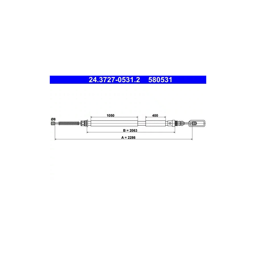 ATE 24.3727-0531.2 Hand Brake Cable