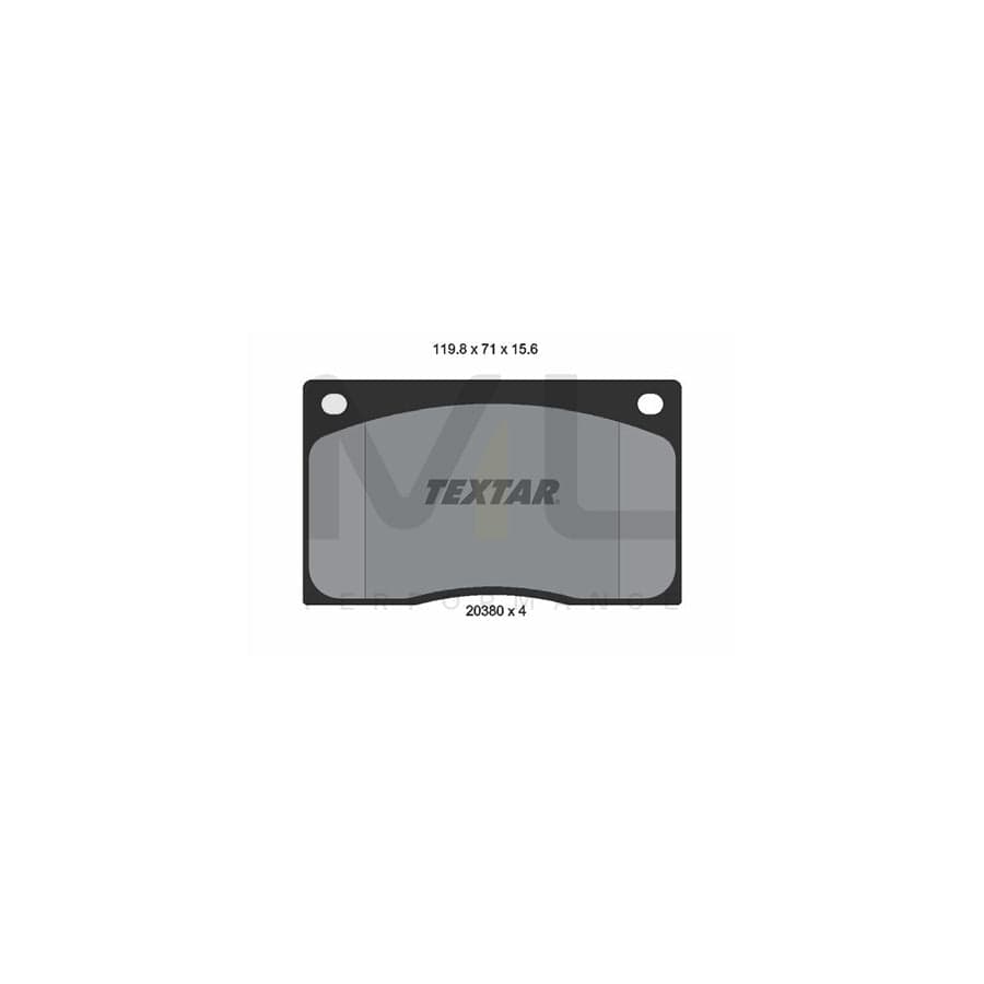 TEXTAR 2038001 Brake pad set not prepared for wear indicator | ML Performance Car Parts