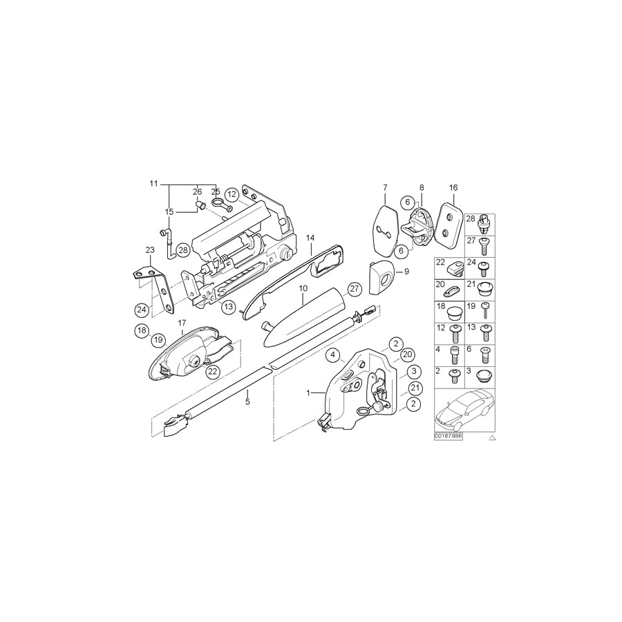 Genuine BMW 51218232142 E52 Cover, Lock Cylinder, Right CHROM (Inc. Alpina V8 & Z8) | ML Performance UK