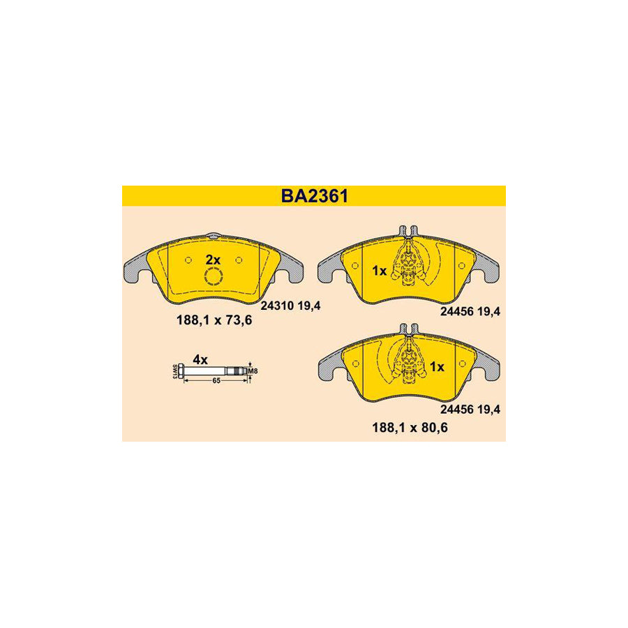 Barum BA2361 Brake Pad Set