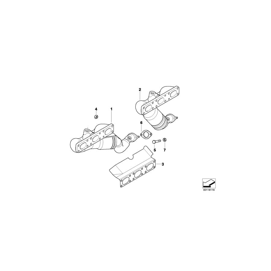 Genuine BMW 18407515105 E46 Rp-Exhaust Manifold With Catalytic Conv. (Inc. 325Ci & 325i) | ML Performance UK Car Parts