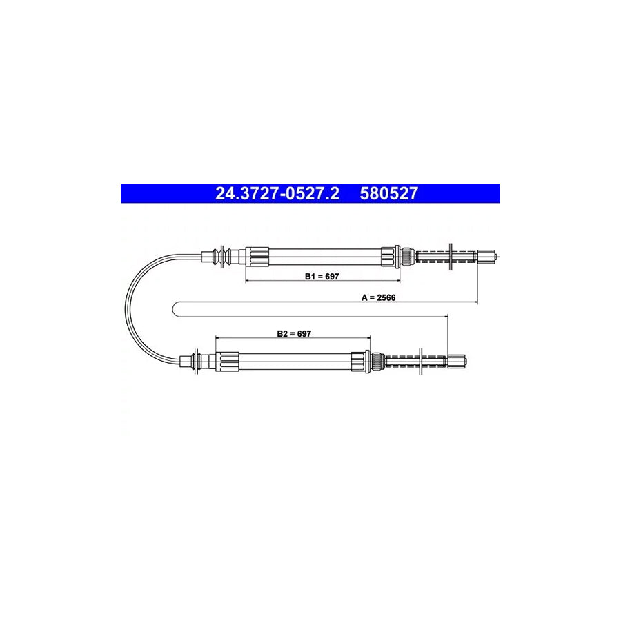 ATE 24.3727-0527.2 Hand Brake Cable