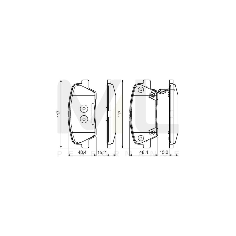 Bosch 0986495165 Brake Pad Set With Acoustic Wear Warning, With Mounting Manual BP1559 | ML Performance Car Parts