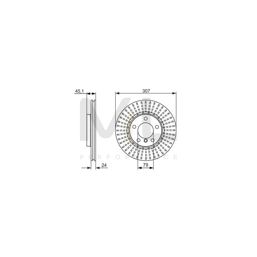 BOSCH 0 986 479 726 Brake Disc Vented, Coated, High-carbon | ML Performance Car Parts