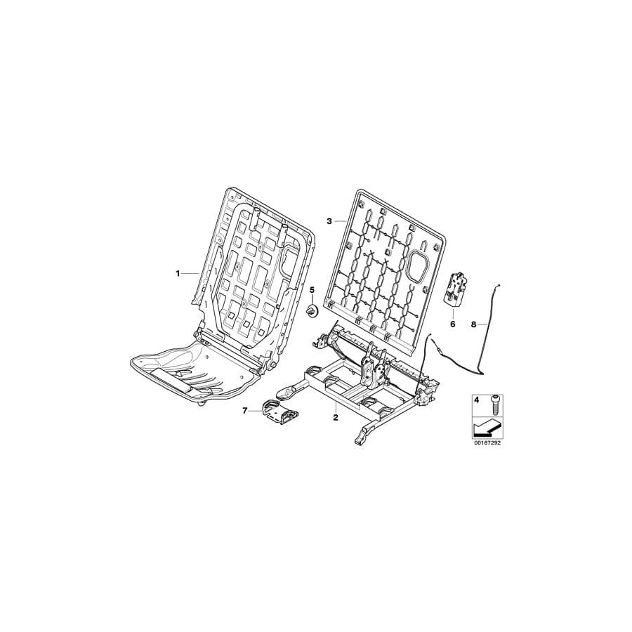 Genuine BMW 52307156161 E70 F15 Assembly Frame For Rear Seat (Inc. X5) | ML Performance UK Car Parts