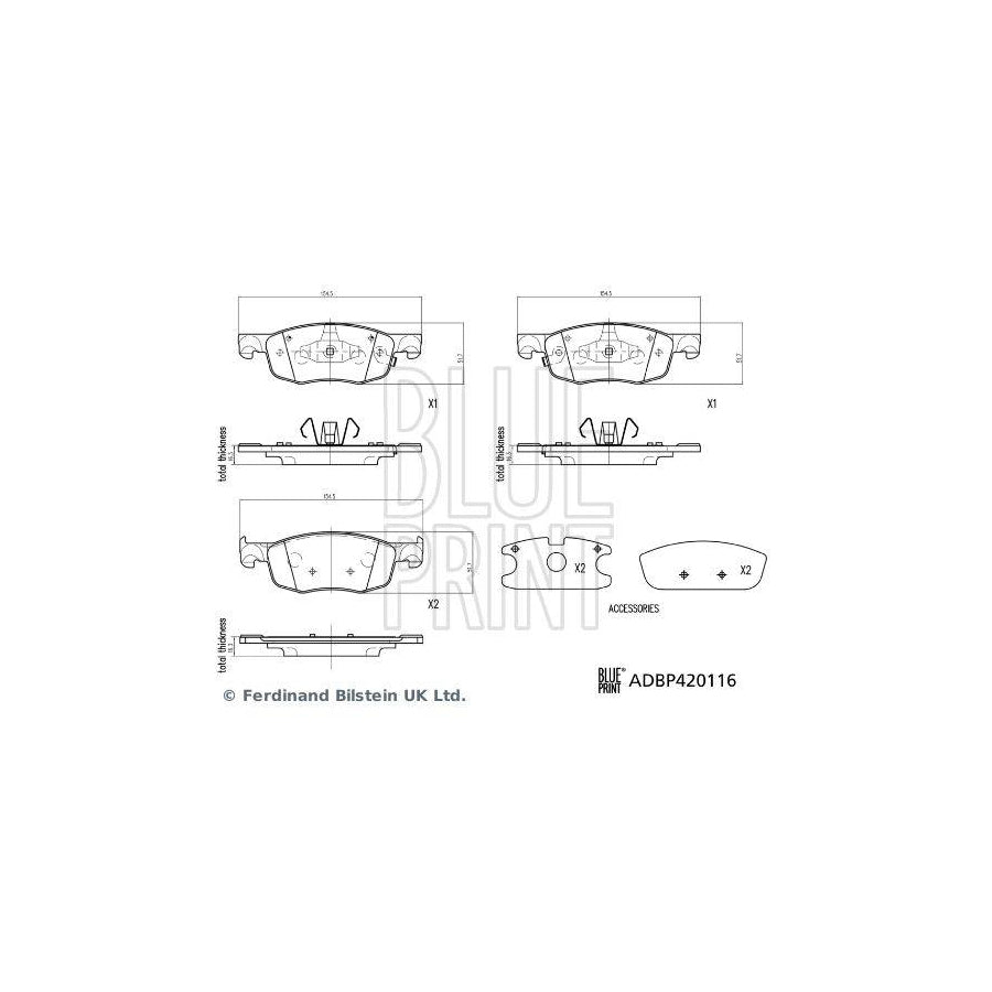 Blue Print ADBP420116 Brake Pad Set