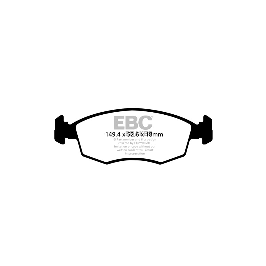 EBC DPX2142 Chrysler Fiat Lancia Ultimax Front Brake Pads - TRW Caliper (Inc. Ypsilon & Panda) 2 | ML Performance UK Car Parts