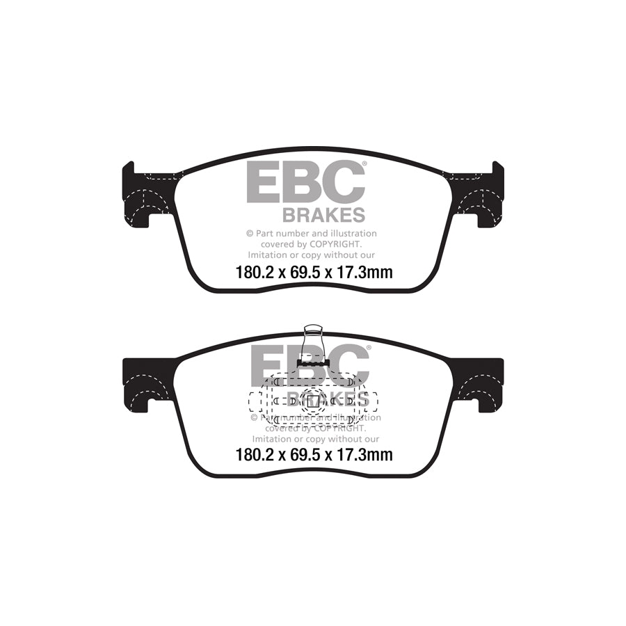 EBC PDKF2412 Citroen Opel Peugeot Toyota Ultimax Front Brake Pad & Plain Disc Kit - TRW Caliper 2 | ML Performance UK Car Parts