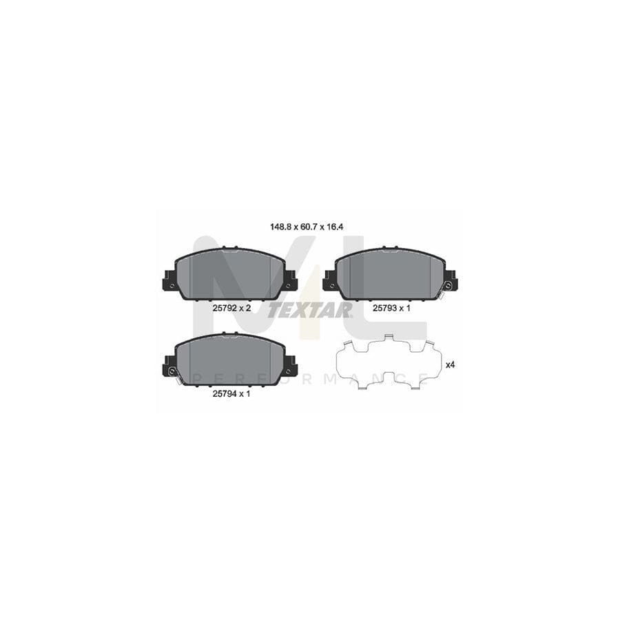 TEXTAR 2579201 Brake pad set with acoustic wear warning | ML Performance Car Parts