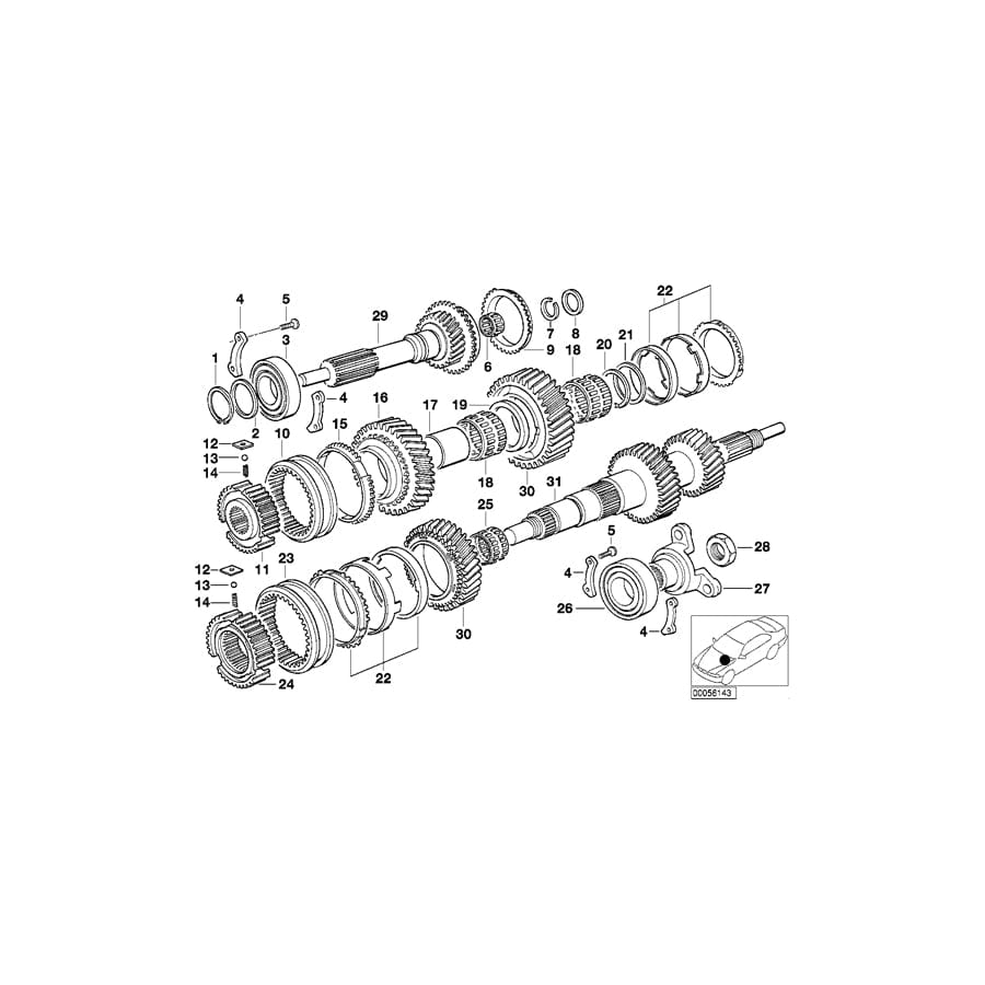 Genuine BMW 23211224916 E39 E46 E36 Shim 45,1X53X1,85 (Inc. Z3 2.8, 530i & 330Ci) | ML Performance UK Car Parts