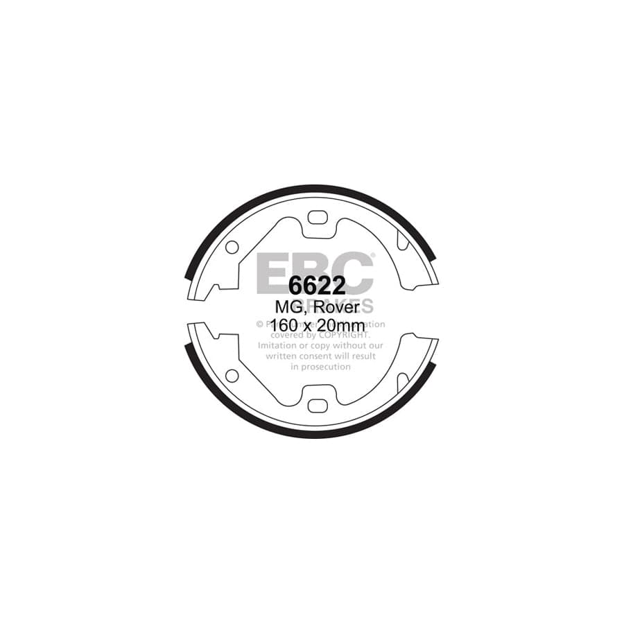 EBC 6622 Mg Rover Rear Brake Shoes 1 | ML Performance UK Car Parts